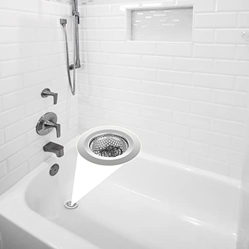 Ohtomber 2PCS Stainless Steel Bathtub Drain Strainer Cover - 2.79 inch Shower Hair Drain Catcher, Sink Strainer Filter Basket for Bathroom Sink, Wash Basin, Floor - Image 3