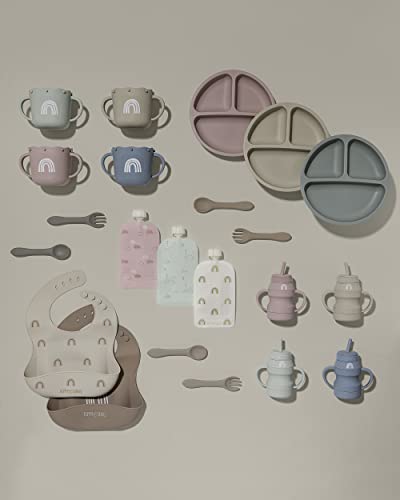 Hippypotamus Toddler Plates with Suction - Baby Plates - 100% Food-Grade Silicone Divided Plates - BPA Free - Dishwasher Safe - Set of 3 (Pink/Mint/Lavender) - Image 8