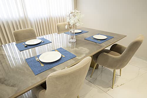 HOMEYNICE Placemat Set-Washable Place Mats for Parties, Elegant Table Mats for Kitchen Table, Set of 4 Dining Table Placemats, Heat-Resistant Cloth Placemats for Indoor and Outdoor,13x19-Navy Blue - Image 2