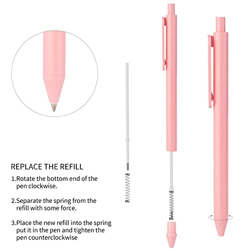 WY WENYUAN 12-Pcs Ballpoint Pens, Comfortable Writing Pens, Pastel Retractable Pretty Journaling Pens, Black Ink Medium Point 1.0 mm Gift Pens, Cute Pens Office Supplies for Women - Image 6