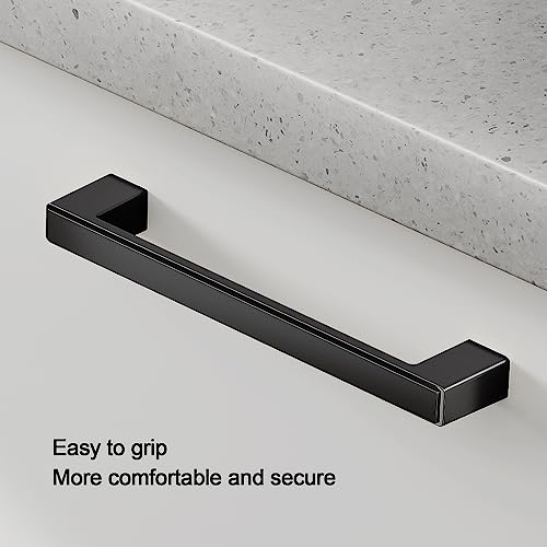 Cobbe 10 Pack Matte Black 5 Inch(128mm) Hole Centers Kitchen Cabinet Handles, Cabinet Pulls Kitchen Cabinet Hardware for Cupboard Drawer Handles Dresser Pulls - Image 2