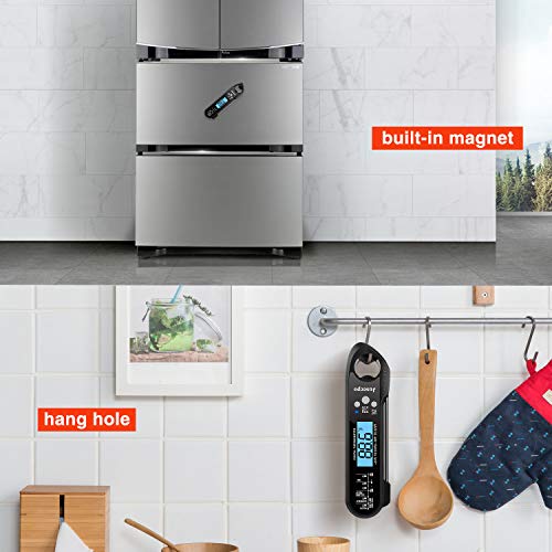 Juseepo Instant Read Waterproof Meat Thermometer - 2s Instant Read Ultra Fast Cooking Thermometer with Backlight & Calibration.Best Kitchen Food Thermometer for Cooking, Outdoor Grill and BBQ(Black) - Image 2