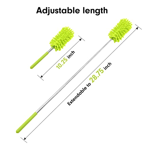 Microfiber Duster for Cleaning, Tukuos Hand Washable Dusters with 2pcs Replace Microfiber Head, Extendable Pole, Detachable Cleaning Brush Tool for Office, Car, Window, Furniture, Ceiling Fan - Image 4