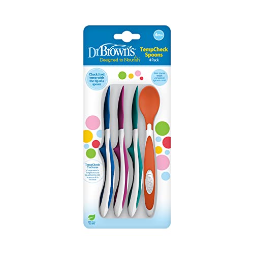 Dr. Brown's Designed to Nourish TempCheck Spoons, 4-Pack, Blue - Image 3