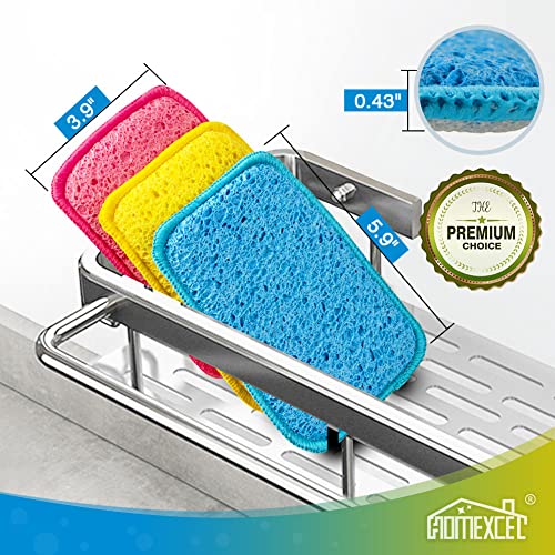 12 Pack Scrub & Wipe Cloths,Dual Sided Sponges Kitchen,All Purpose Cloth for Dishes, Pots, Pans, Non-Stick Cookware,Countertop(Red,Yellow,Blue) - Image 7