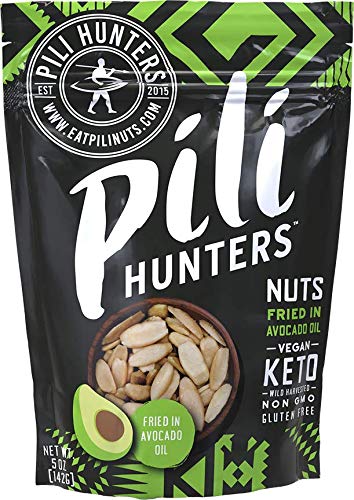 Pili Hunters - Wild Sprouted Pili Nuts, Traditional Fried Avocado Oil (5 oz Bag) Keto/Paleo/Vegan Snacks, Low Carb Energy, Gluten Free, Superfood, The Original As Seen on TV