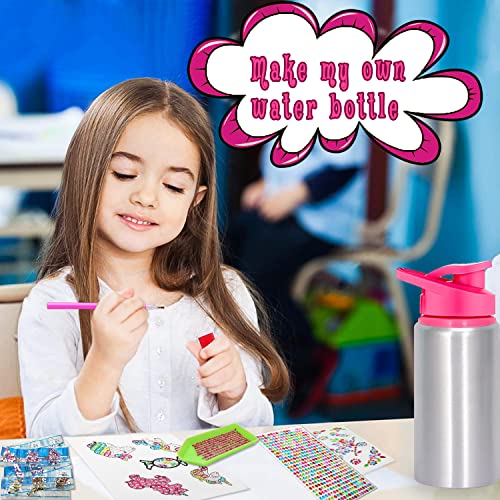 7July Decorate Your Own Water Bottle Kits for Girls Age 4-6-8-10,Unicorn Gem Diamond Painting Crafts,Fun Arts and Crafts Gifts Toys for Girls Birthday Christmas - Image 4