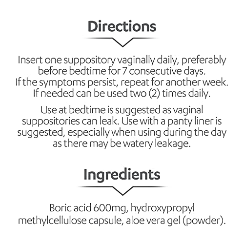 AZO Boric Acid Vaginal Suppositories, Helps Support Odor Control and Balance Vaginal PH with Clinically Studied Boric Acid, Non-GMO, 30 Count - Image 5