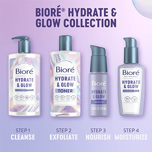 Biore Hydrate & Glow Gentle Face Wash for Dry Skin, Sensitive Skin, Dermatologist Tested, Fragrance Free, SLS/SLES Sulfate Free Facial Cleanser, Cruelty Free & Vegan Friendly 6.77 Oz Bottle - Image 5