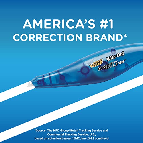 BIC Wite-Out Brand Exact Liner Correction Tape, 19.8 Feet, 4-Count Pack of white Correction Tape, Fast, Clean and Easy to Use Tear-Resistant Tape Office or School Supplies - Image 4