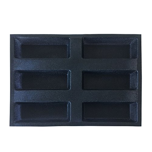 Bluedrop Silicone Bread Forms Square Shape Bread Molds Non Stick Bakery Trays Silicone Coated Fiber Glass 6 Caves Rectangle Moulds - Image 4