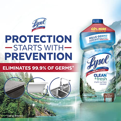 Lysol Multi-Surface Cleaner, Sanitizing and Disinfecting Pour, to Clean and Deodorize, Cool Adirondack Air, 40oz - Image 2