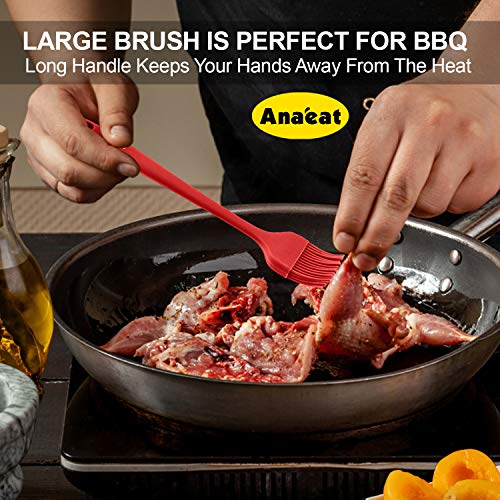 Anaeat High Heat Resistant Silicone Basting Pastry Brush Set of 5- Hygienic One Piece Design Spread Oil Butter for BBQ Grill Barbecue Baking Kitchen Cooking - BPA Free & Dishwasher Safe (10"+8") - Image 5