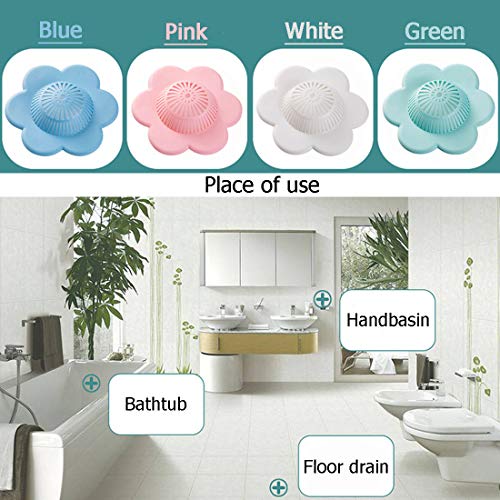 Umbworld Hair Catcher Silicone Hair Stopper Shower Drain Covers, Bathtub and Shower Drain Protectors with Suction Cups Suit for Bathroom Bathtub and Kitchen 4 Pack - Image 2