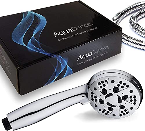 AquaDance High Pressure 6-Setting 3.5" Chrome Face Handheld Shower with Hose for the Ultimate Shower Experience! Officially Independently Tested to Meet Strict US Quality & Performance Standards! - Image 3