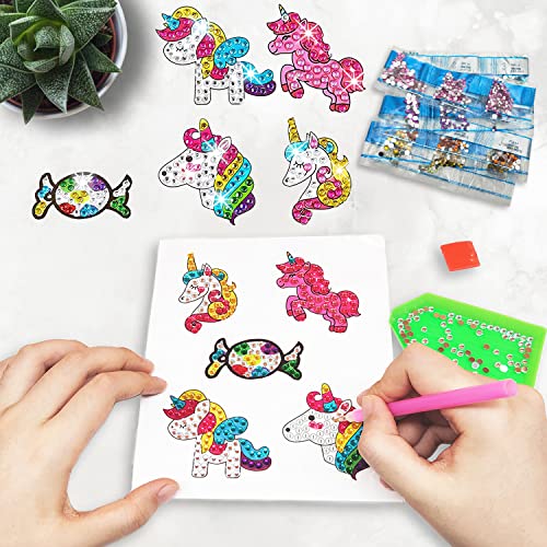 7July Decorate Your Own Water Bottle Kits for Girls Age 4-6-8-10,Unicorn Gem Diamond Painting Crafts,Fun Arts and Crafts Gifts Toys for Girls Birthday Christmas - Image 5