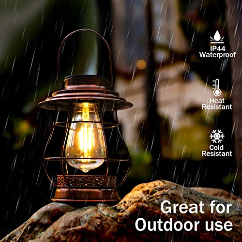 Hanging Solar Lantern,Solar Lantern Outdoor Waterproof,Solar Outdoor Lantern,Retro Desigh Outdoor Lanterns for Patio,Courtyard,Lawn,Garden - Image 5