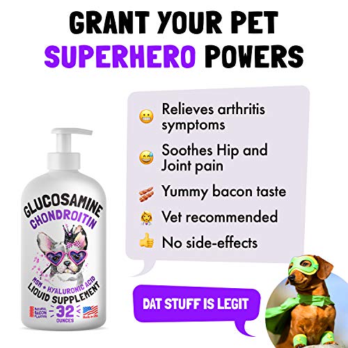 Liquid Glucosamine for Dogs Bacon Flavour with Chondroitin, MSM & Hyaluronic Acid K9 Supplement Hip and Joint Formula Advanced Mobility Joint Pain Relief Senior Advanced Supplement for All Breeds - Image 8