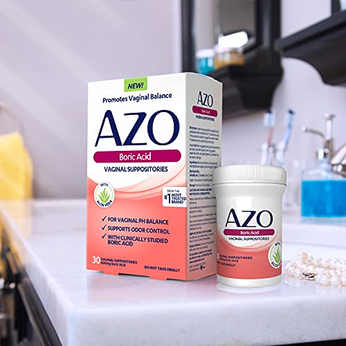 AZO Boric Acid Vaginal Suppositories, Helps Support Odor Control and Balance Vaginal PH with Clinically Studied Boric Acid, Non-GMO, 30 Count - Image 3