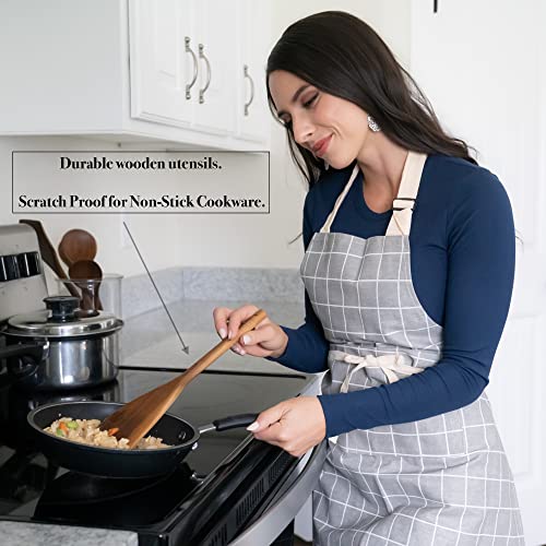 VERY NITTY Very Beautiful Kitchen Utensil Set, 7pc Wooden Cooking Utensils, Spoons and Spatula Set with Spoon Rest. Wood Kitchen Gadgets, Tools and Supplies for Cooking, Baking, Mixing and Salad Bowl - Image 6