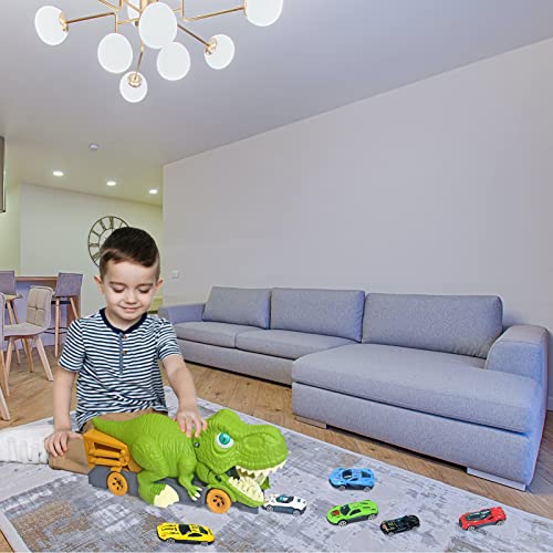 Aykzaqe Dinosaur Transport Truck Carrier Toys Eating Cars, Toys for 3 Year Old Boys, Toys for 4 Year Old Boys, Toys Trucks Cars for 3 4 5 6 + Year Old Boys, Monster Trucks for Boys 3 4 5 6 7 8 Years - Image 4