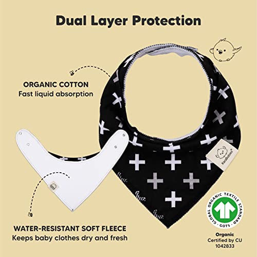 10-Pack Organic Baby Bandana Bibs - Organic Cotton Bandana Bibs for Boys, Girls - Super Absorbent Bandana Drool Bibs - Teething Bibs - Baby Bibs for Infant, Toddler (MONOS) - Image 9