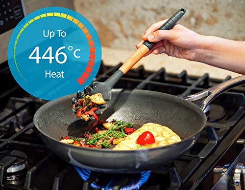 Silicone Cooking Utensils Set (6 pcs) Natural Wood Kitchen Utensils – Eco Friendly & BPA Free, Non Scratch & Non Stick Easy Grip Cooking Tools And Best Kitchen Gadgets Tools for Cookware - Image 7